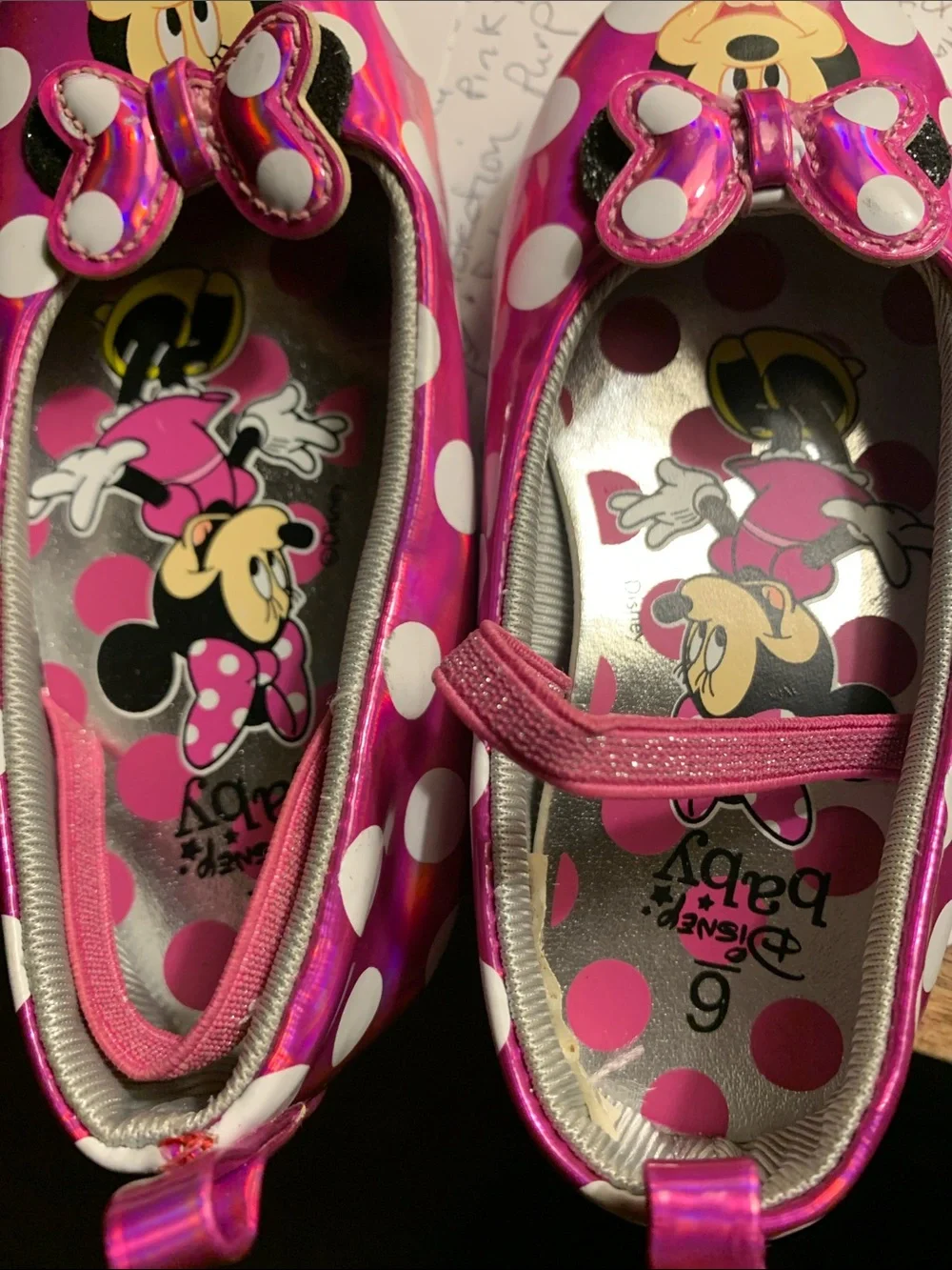 Disney Pink Polka Dot Minnie Mouse Mary Jane Shoes with Bow